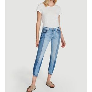 Frame Nouveau Le Mix Ridged Hem Patchwork Jeans